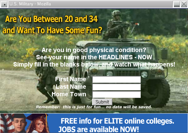 military advertising